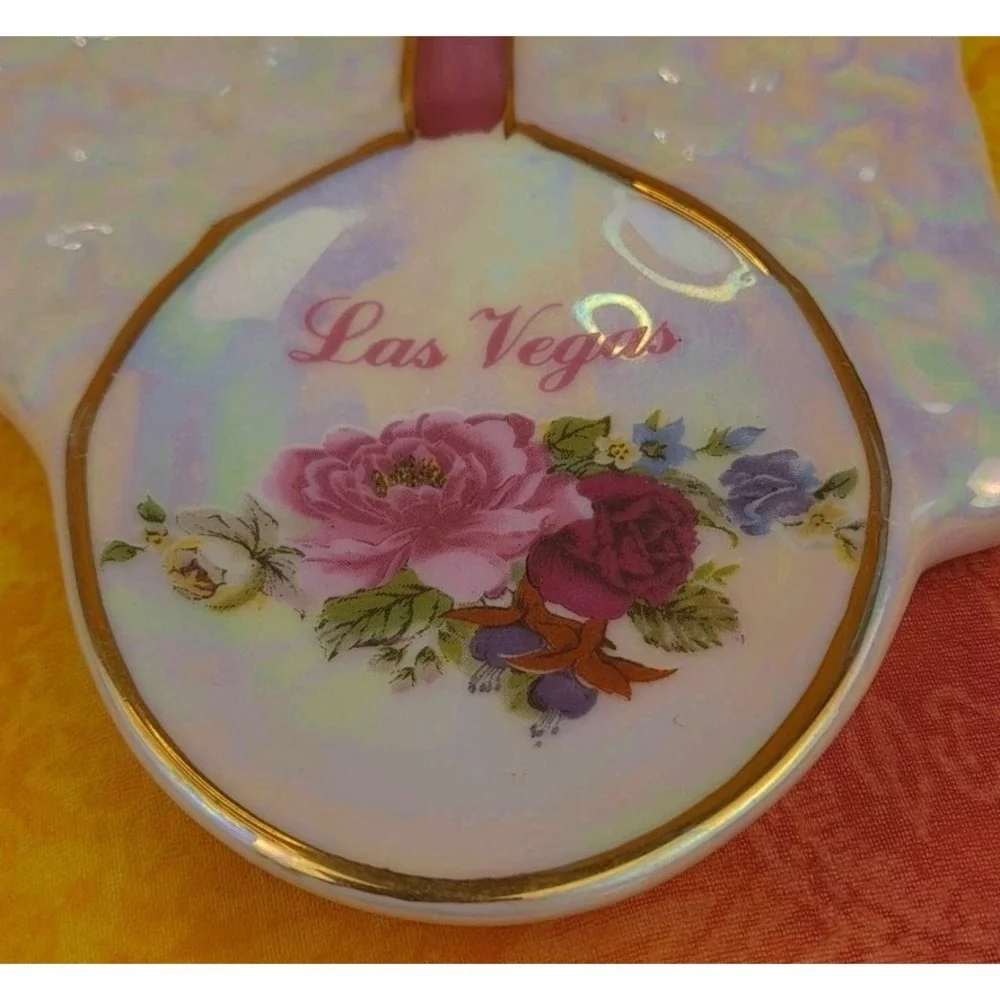 Vintage Ceramic Kitchen Prayer My House Poetry Floral Las Vegas Spoon‎ Rest